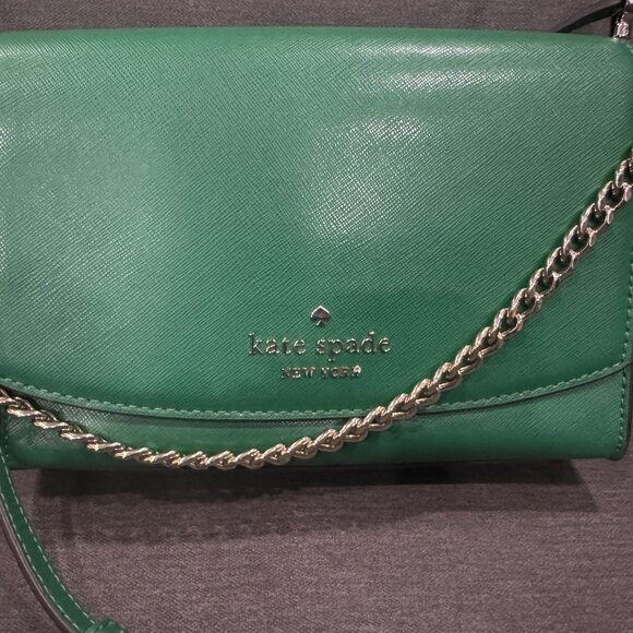 Kate Spade Carson Crossbody Saffiano Leather Green - Picture 6 of 9